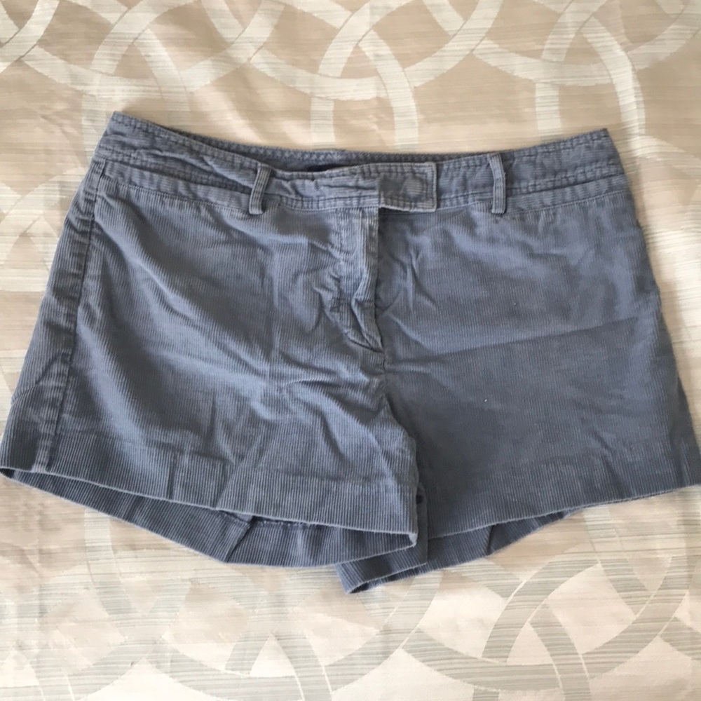jcrew corduroy bluish-grey shorts. 3 in inseam. 6